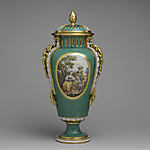 Vase with cover (Vase à bandes) (one of a pair)